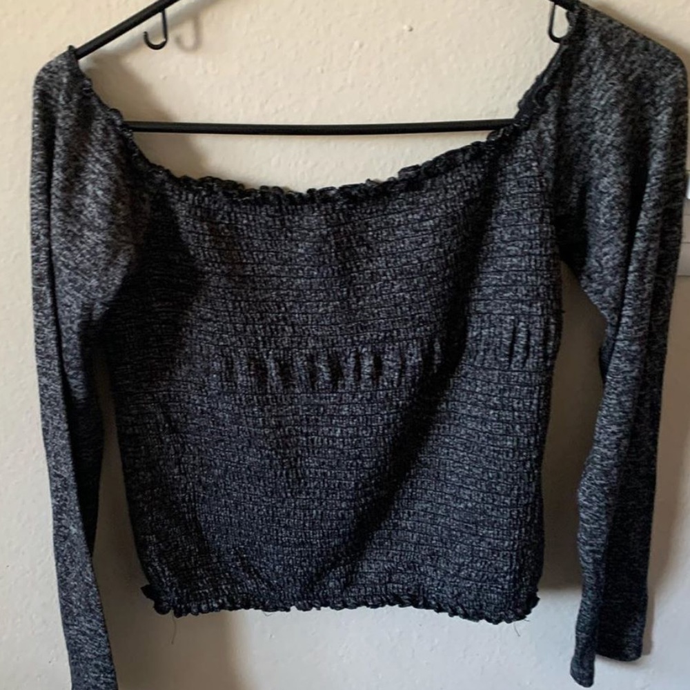 Grey off the shoulder with sleeves